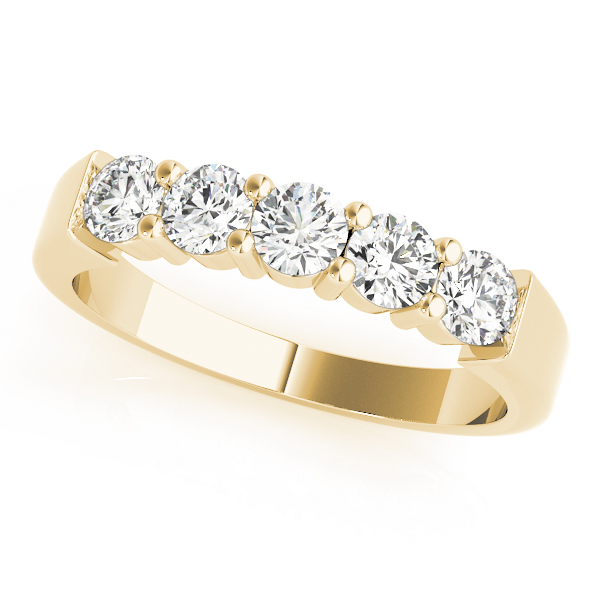 Indy Lab Grown Yellow Gold 4 Prong 5 Stone Diamond Ring