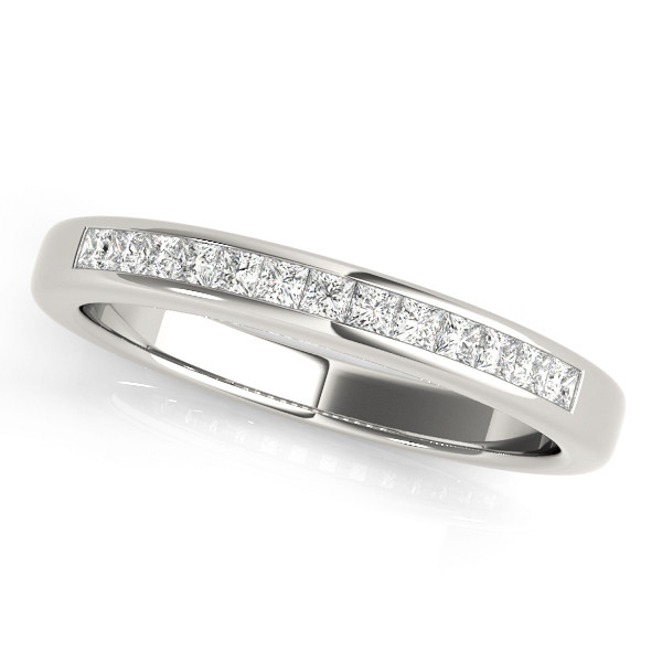 0.25 Ct Lab-Created Princess Cut Yarine  Diamond Rings in 9K White Gold