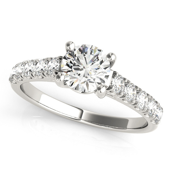 0.2 Ct Natural Diamond Round Cut Kourtney  Engagement Rings in Silver 925