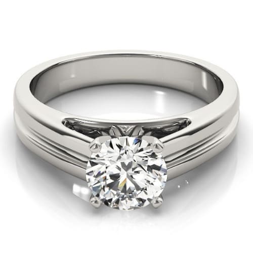 0.2 Ct Natural Round Cut Denisse  Solitaire Diamond Rings in Silver 925