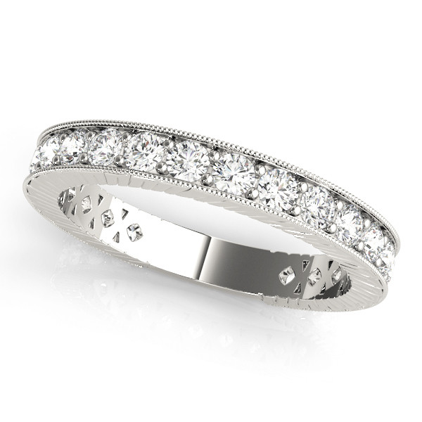 0.75 Ct Lab-Created Round Cut Lumina  Diamond Rings in 9K White Gold