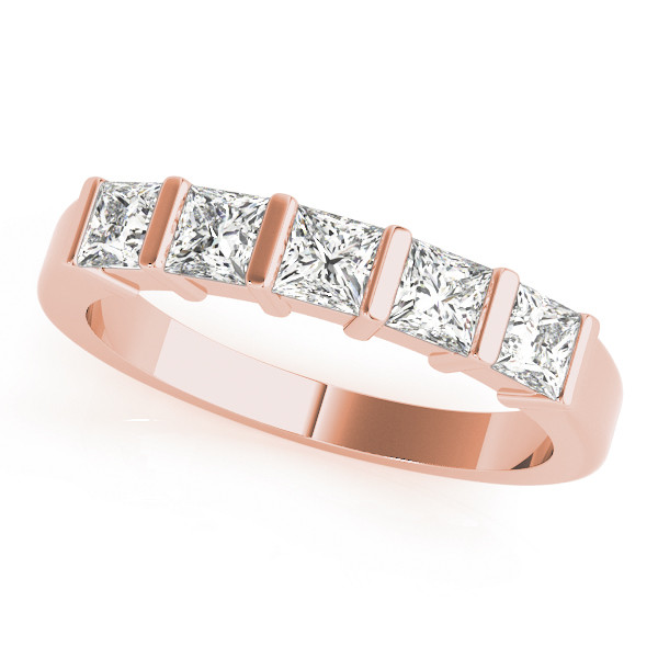Viviane Lab Grown Rose Gold Bar-Set  Diamond Ring