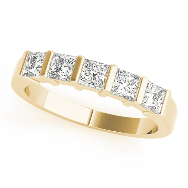 Viviane Lab Grown Yellow Gold Bar-Set  Diamond Ring