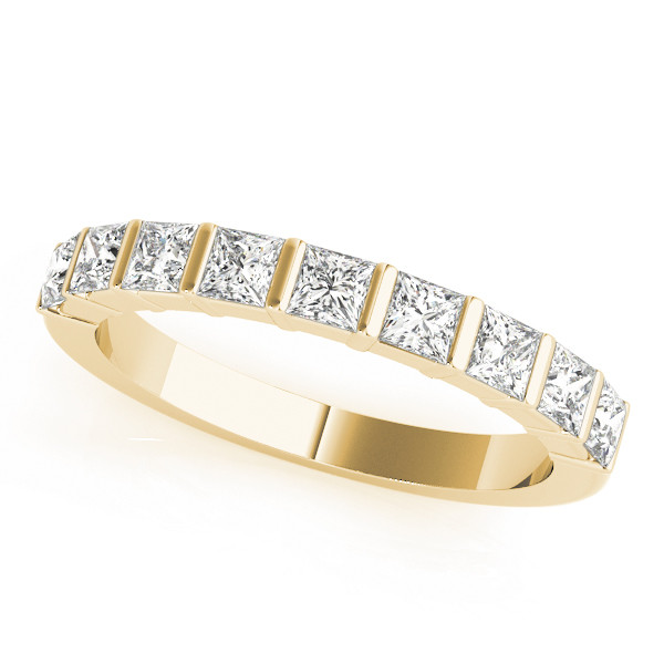 Xilenia Lab Grown Yellow Gold Bar-Set  Diamond Ring