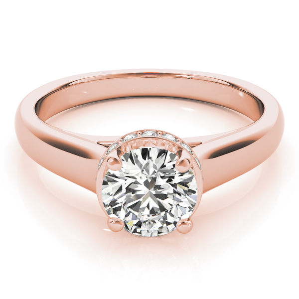 Jira Lab Grown Rose Gold 4 Prong  Side Stone Diamond Ring