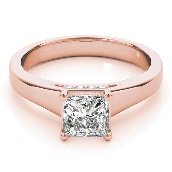 Relasina Lab Grown Rose Gold 4 Prong  Side Stone Diamond Ring
