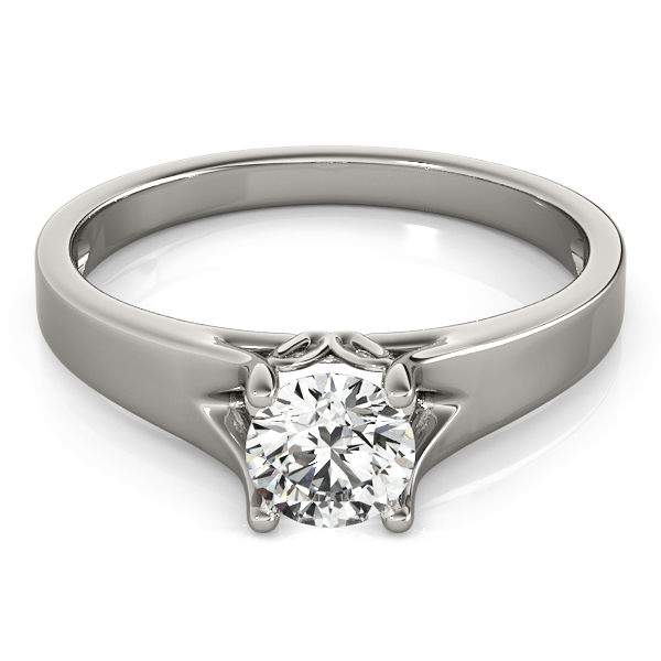 0.2 Ct Natural Round Cut Dottie  Solitaire Diamond Rings in 9K White Gold
