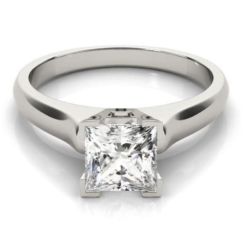 0.2 Ct Lab-Created Diamond Princess Cut Dianna  Classic Solitaire Engagement Rings in Silver 925