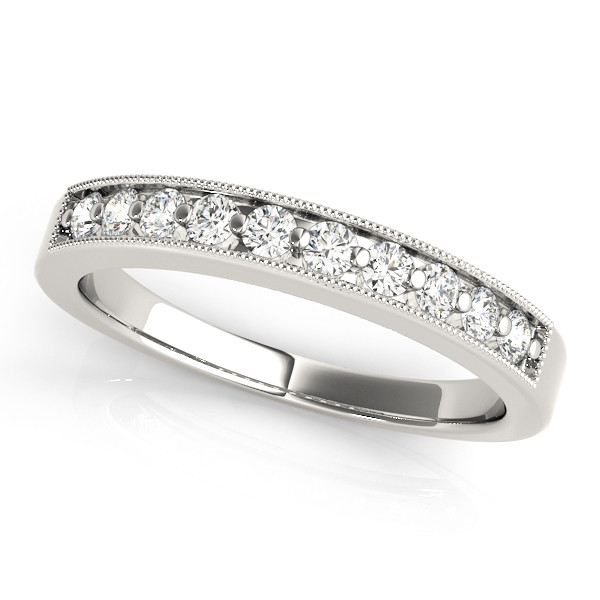 0.1 Ct Lab Grown Round Cut Tzivia  Diamond Rings in 9K White Gold