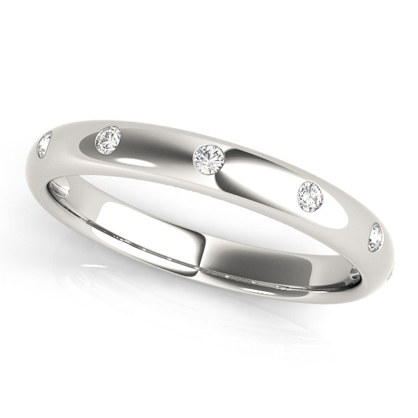 0.1 Ct Lab-Created Round Cut  7 Stone Ring Diamond Rings in 9K White Gold