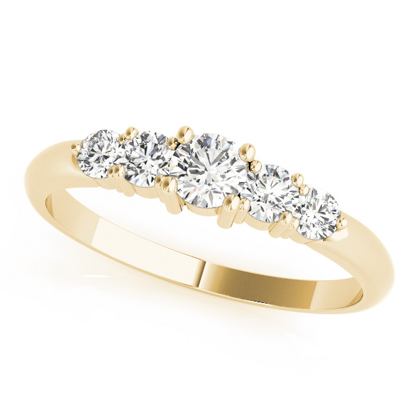 Senna Lab Grown Yellow Gold Prong 5 Stone Diamond Ring
