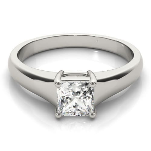 0.2 Ct Lab-Created Princess Cut Draya  Solitaire Diamond Rings in Silver 925