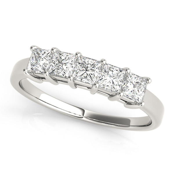 0.2 Ct Lab-Created Princess Cut Sadiya  Diamond Rings in 9K White Gold
