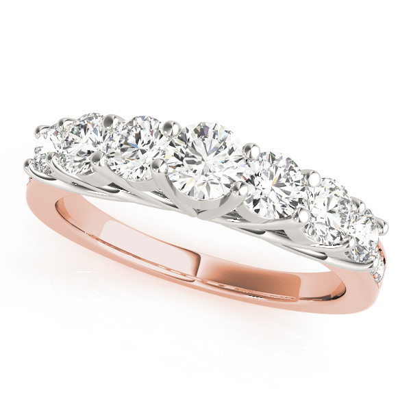 1 Ct Lab-Created Round Cut Erika 7 Stone Ring Diamond Rings in 9K White Gold
