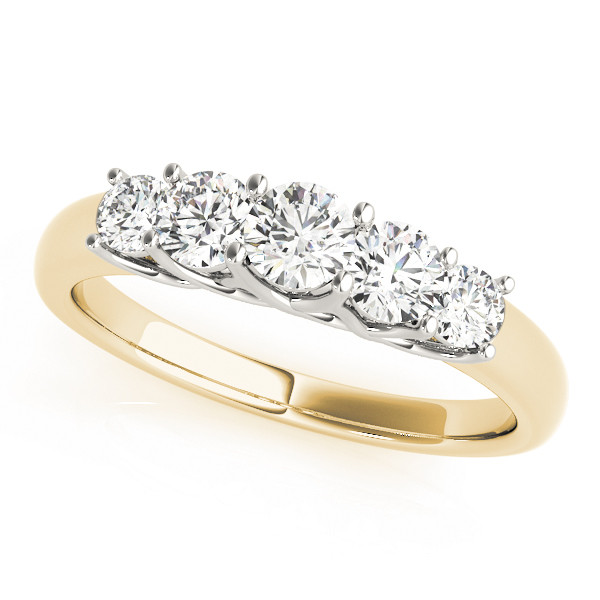 Rosalinda Lab Grown Yellow Gold Prong 5 Stone Diamond Ring