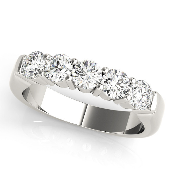 1 Ct Lab-Created Round Cut Annika 5 Stone Ring Diamond Rings in 9K White Gold