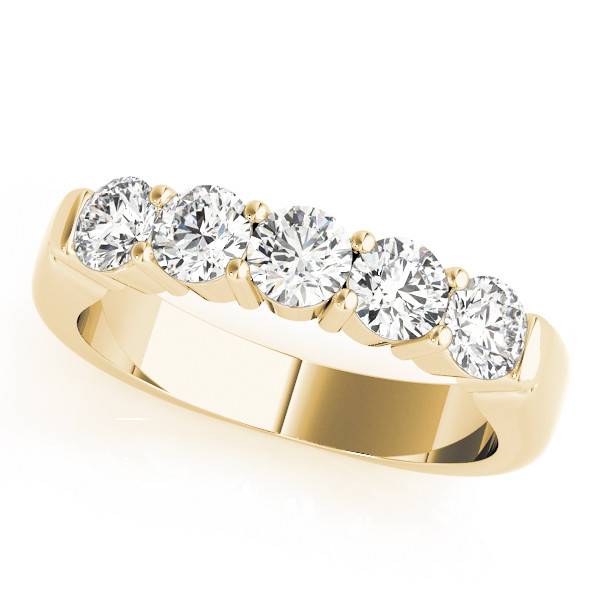 1 Ct Lab-Created Round Cut Annika 5 Stone Ring Diamond Rings in 9K White Gold