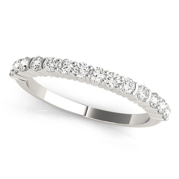 0.37 Ct Lab Grown Round Cut Shaniya Three Quarter Eternity Diamond Rings in 9K White Gold