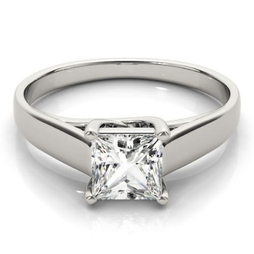 0.1 Ct Lab-Created Princess Cut Darya  Solitaire Diamond Rings in Silver 925