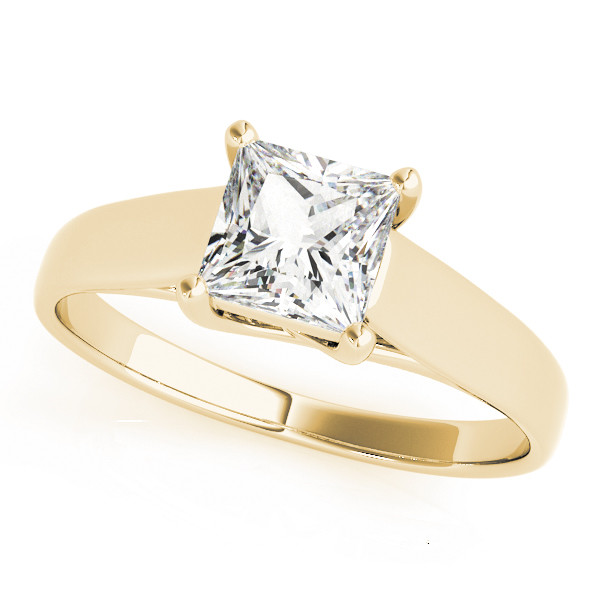 0.1 Ct Lab-Created Princess Cut Darya  Solitaire Diamond Rings in Silver 925