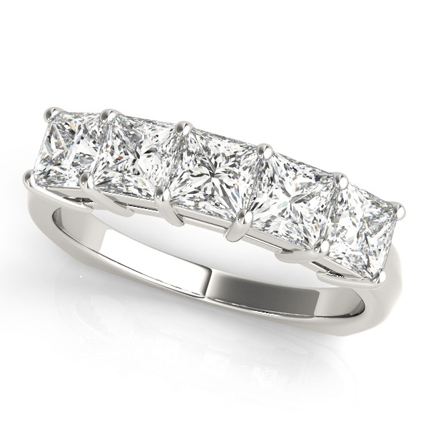 1.25 Ct Lab-Created Princess Cut Sherly  Diamond Rings in 9K White Gold