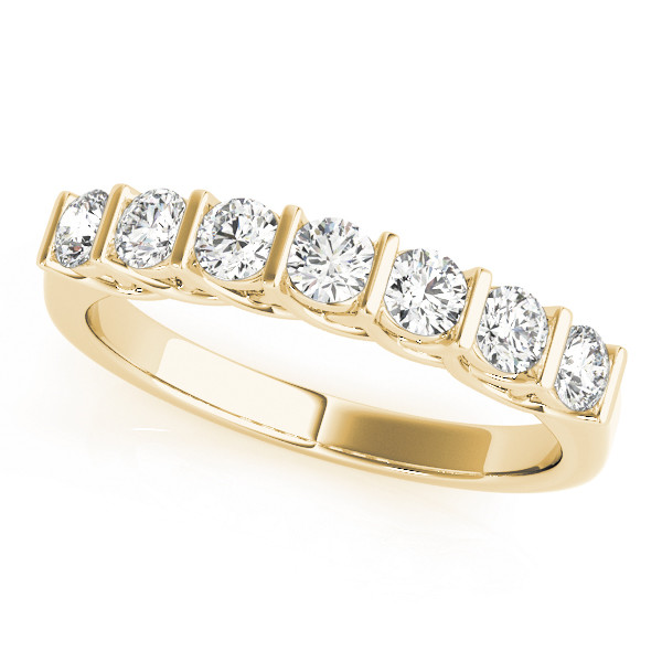0.25 Ct Lab-Created Round Cut  7 Stone Ring Diamond Rings in 9K White Gold