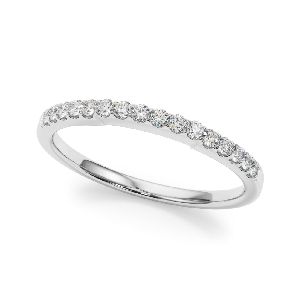0.16 Ct Lab-Created Round Cut Divisha Three Quarter Eternity Diamond Rings in 9K White Gold