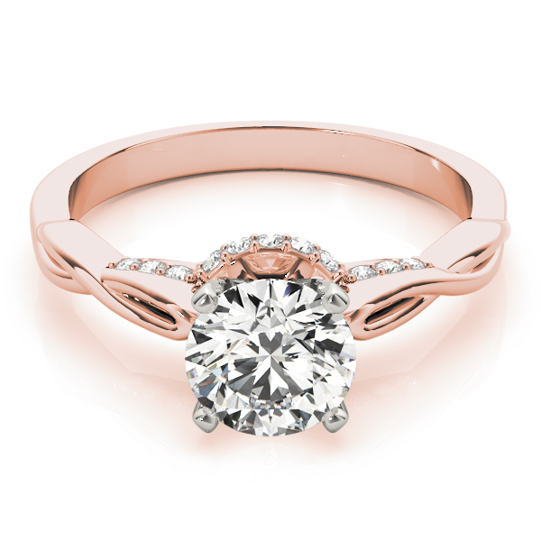 Granya Lab Grown Rose Gold 4 Prong  Side Stone Diamond Ring