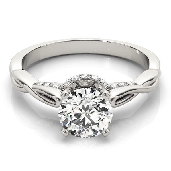 Granya Lab Grown Platinum 4 Prong  Side Stone Diamond Ring