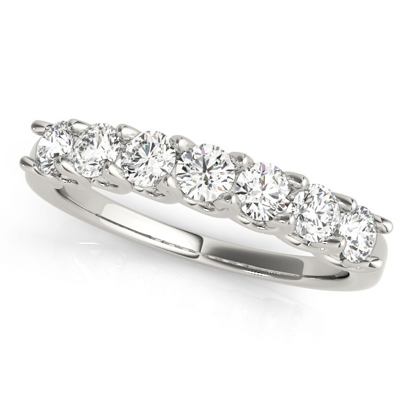 0.75 Ct Lab-Created Round Cut Siya 7 Stone Ring Diamond Rings in 9K White Gold