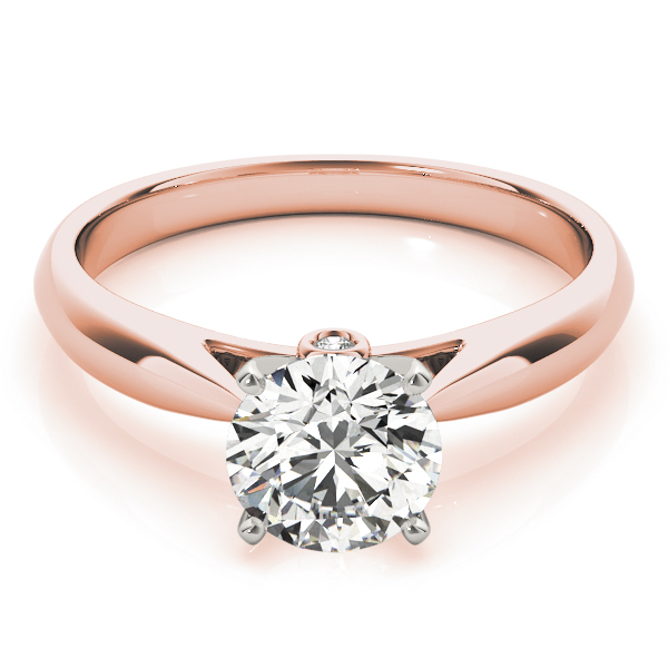 Lab Grown Rose Gold 4 Prong Side Stone Diamond Ring