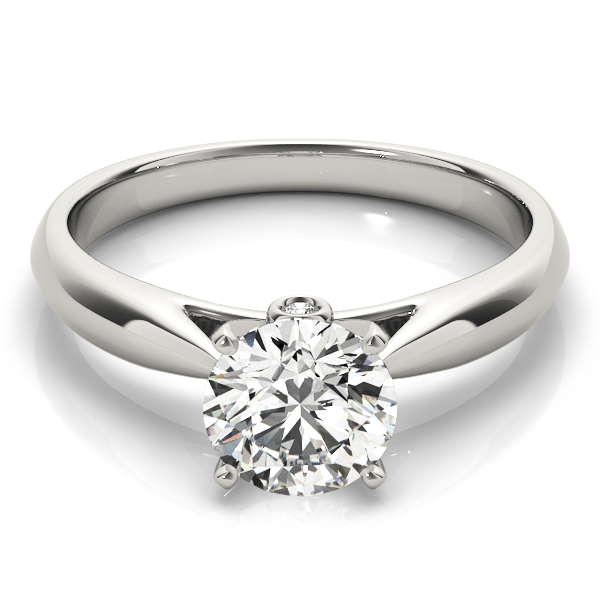 Lab Grown Platinum 4 Prong Side Stone Diamond Ring