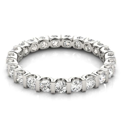 1 Ct Natural Round Cut Eviana  Diamond Rings in 9K White Gold