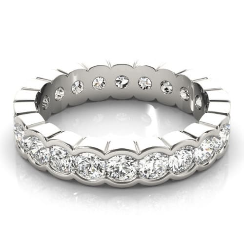 0.9 Ct Natural Round Cut Elenora  Diamond Rings in 9K White Gold