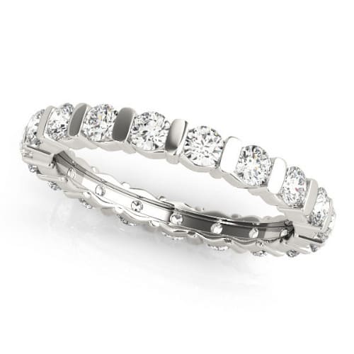 1.1 Ct Natural Round Cut Elayne  Diamond Rings in 9K White Gold