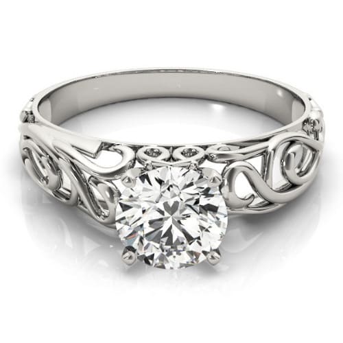 0.2 Ct Natural Round Cut Dorcas  Solitaire Diamond Rings in Silver 925
