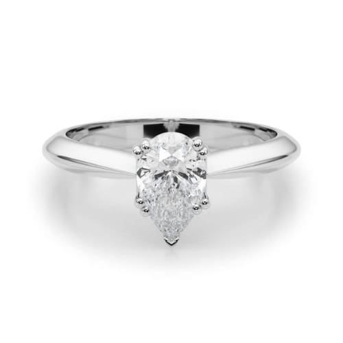 0.2 Ct Lab-Created Diamond Pear Cut Dionne  Classic Solitaire Engagement Rings in Silver 925