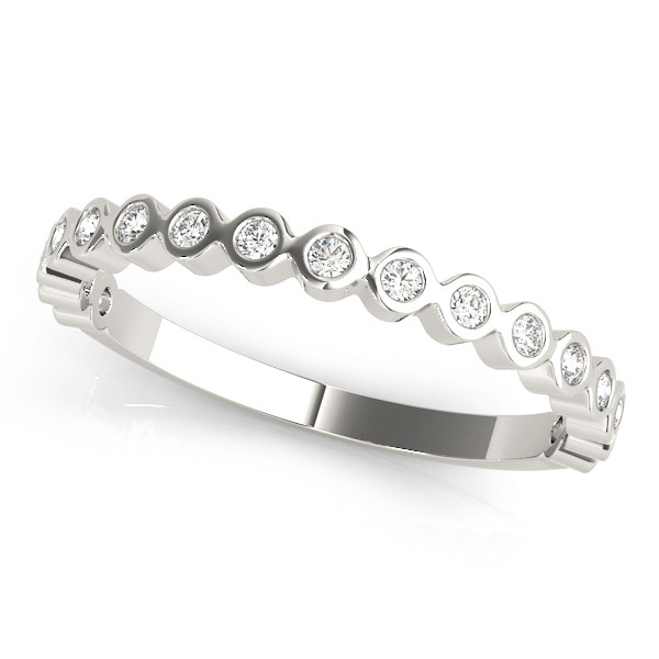 0.12 Ct Lab Grown Round Cut  Half Eternity Diamond Rings in 9K White Gold