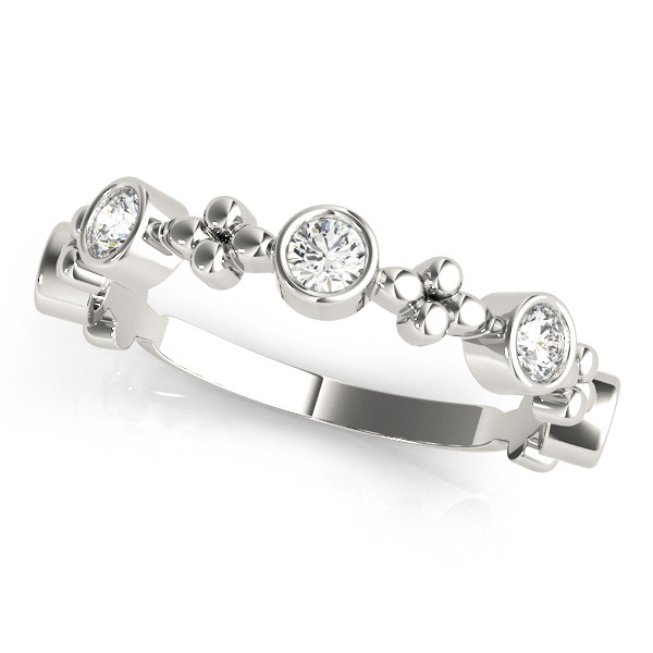 0.38 Ct Lab-Created Round Cut  5 Stone Ring Diamond Rings in 9K White Gold