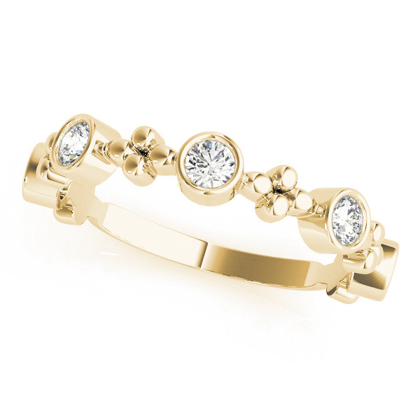 Lab Grown Yellow Gold Bezel-Set 5 Stone Diamond Ring