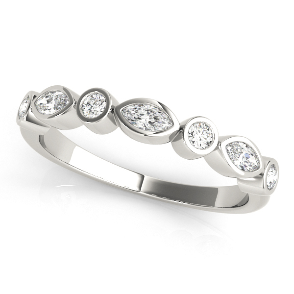 0.33 Ct Lab-Created Mixed Shape Cut  7 Stone Ring Diamond Rings in 9K White Gold