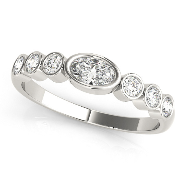 0.5 Ct Lab-Created Mixed Shape Cut  7 Stone Ring Diamond Rings in 9K White Gold