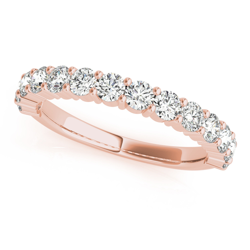 Adelaine Lab Grown Rose Gold Prong Half Eternity Diamond Ring