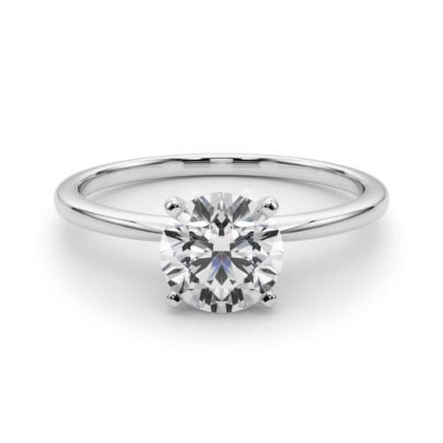 0.2 Ct Natural Round Cut Deirdre  Solitaire Diamond Rings in 9K White Gold