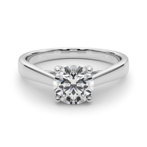 0.2 Ct Natural Round Cut Delores  Solitaire Diamond Rings in Silver 925