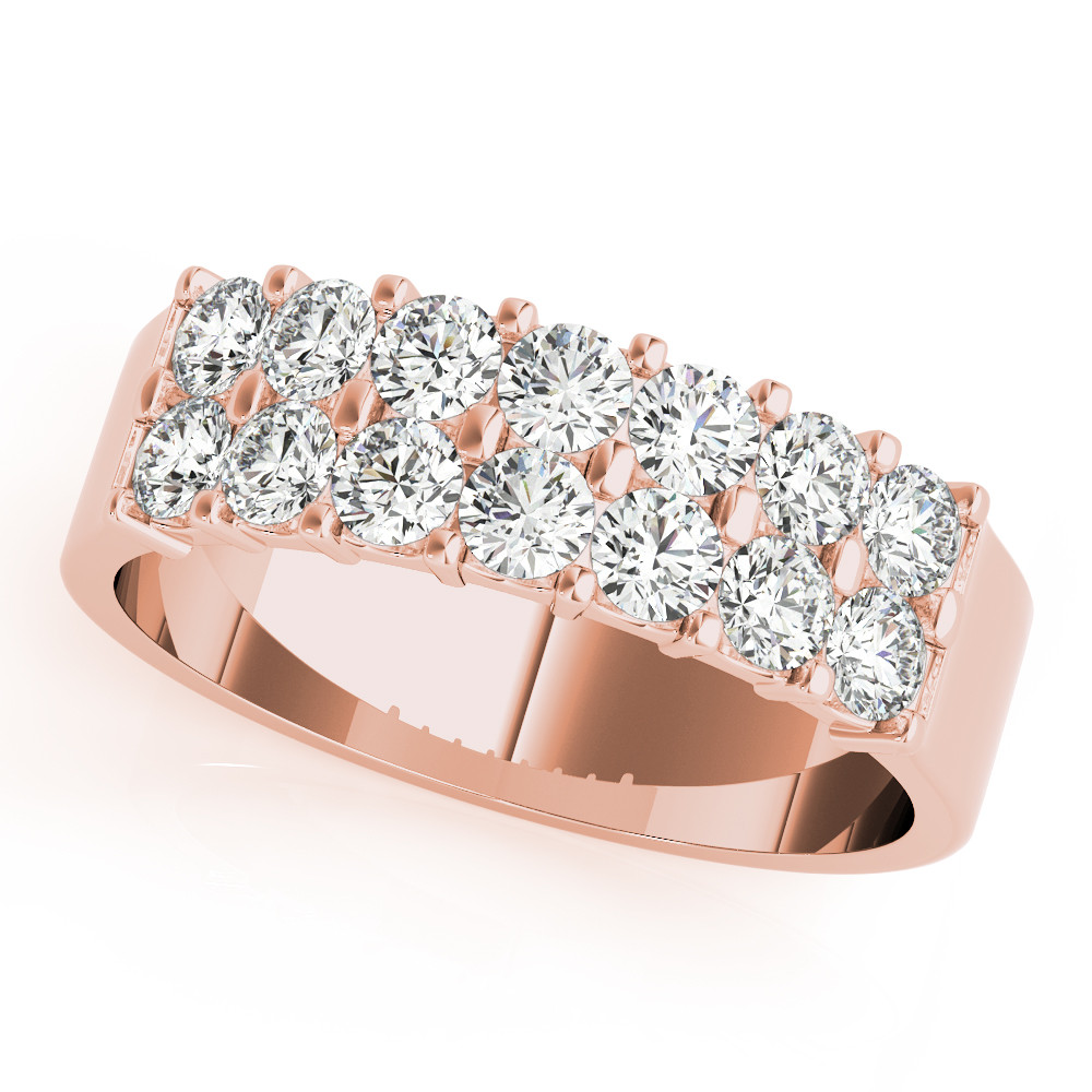 0.87 Ct Lab-Created Round Cut Lyndy  Diamond Rings in 9K White Gold