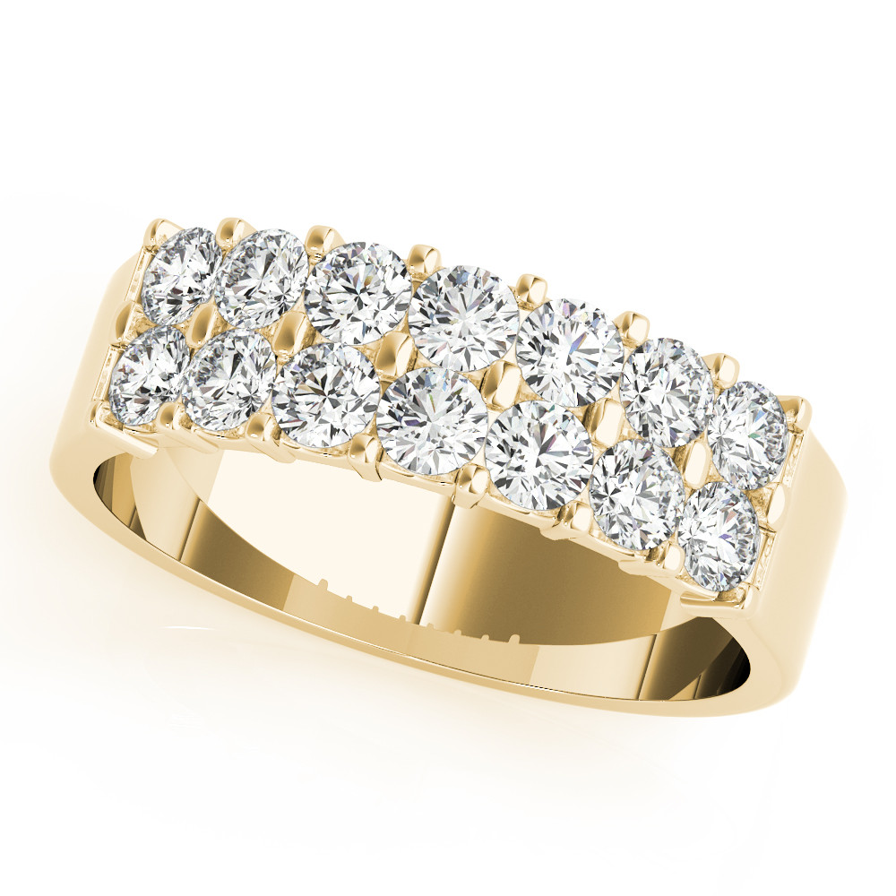 0.87 Ct Lab-Created Round Cut Lyndy  Diamond Rings in 9K White Gold