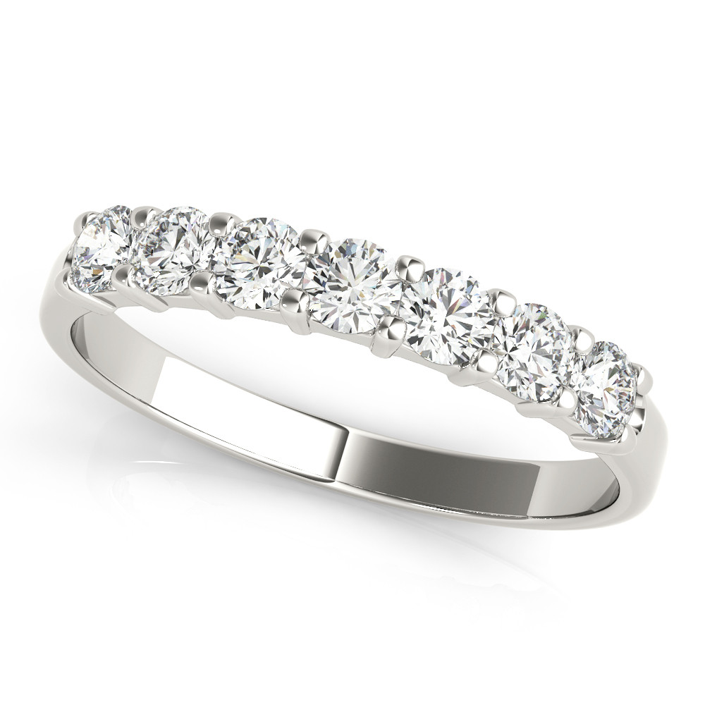 0.42 Ct Lab-Created Round Cut Casey 7 Stone Ring Diamond Rings in 9K White Gold