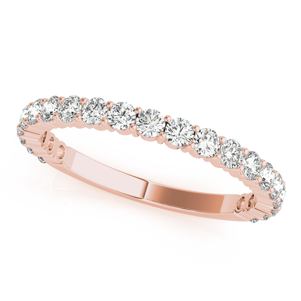 Deysi Lab Grown Rose Gold Prong Three Quarter Eternity Diamond Ring