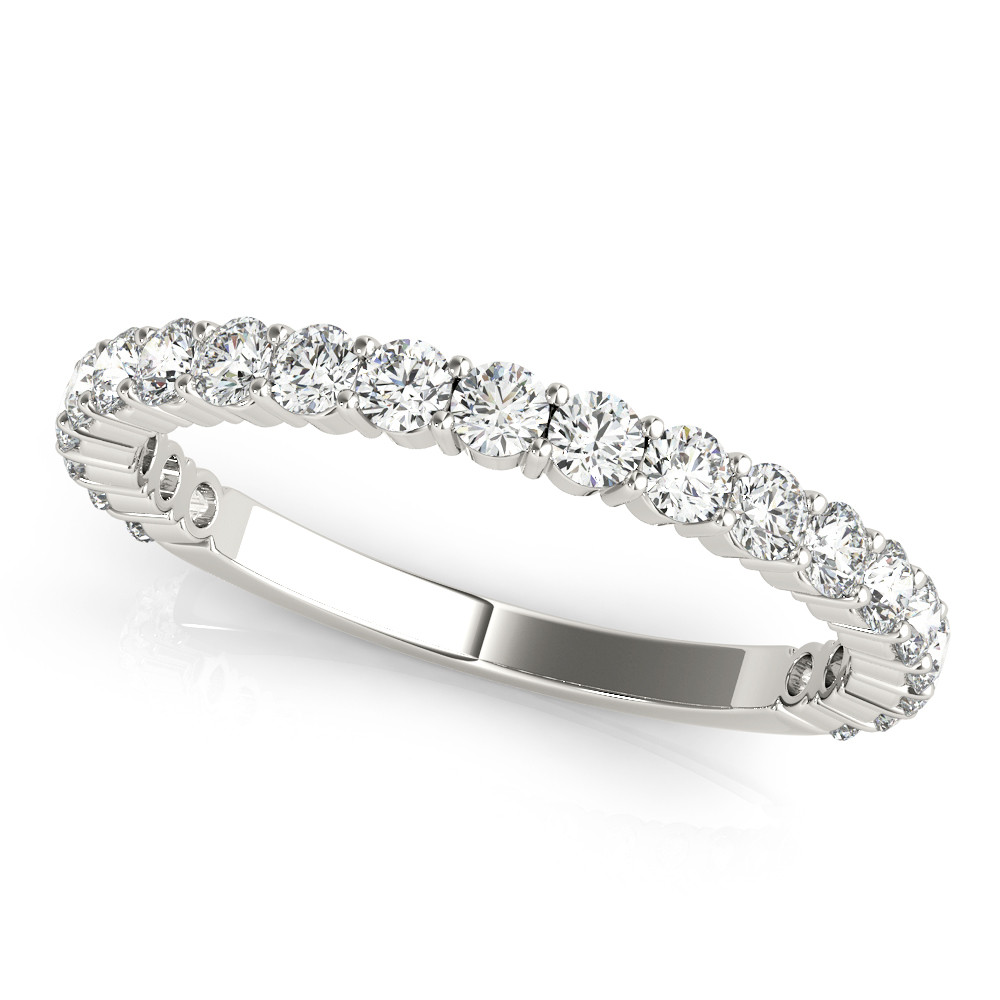 0.62 Ct Lab-Created Round Cut Deysi Three Quarter Eternity Diamond Rings in 9K White Gold